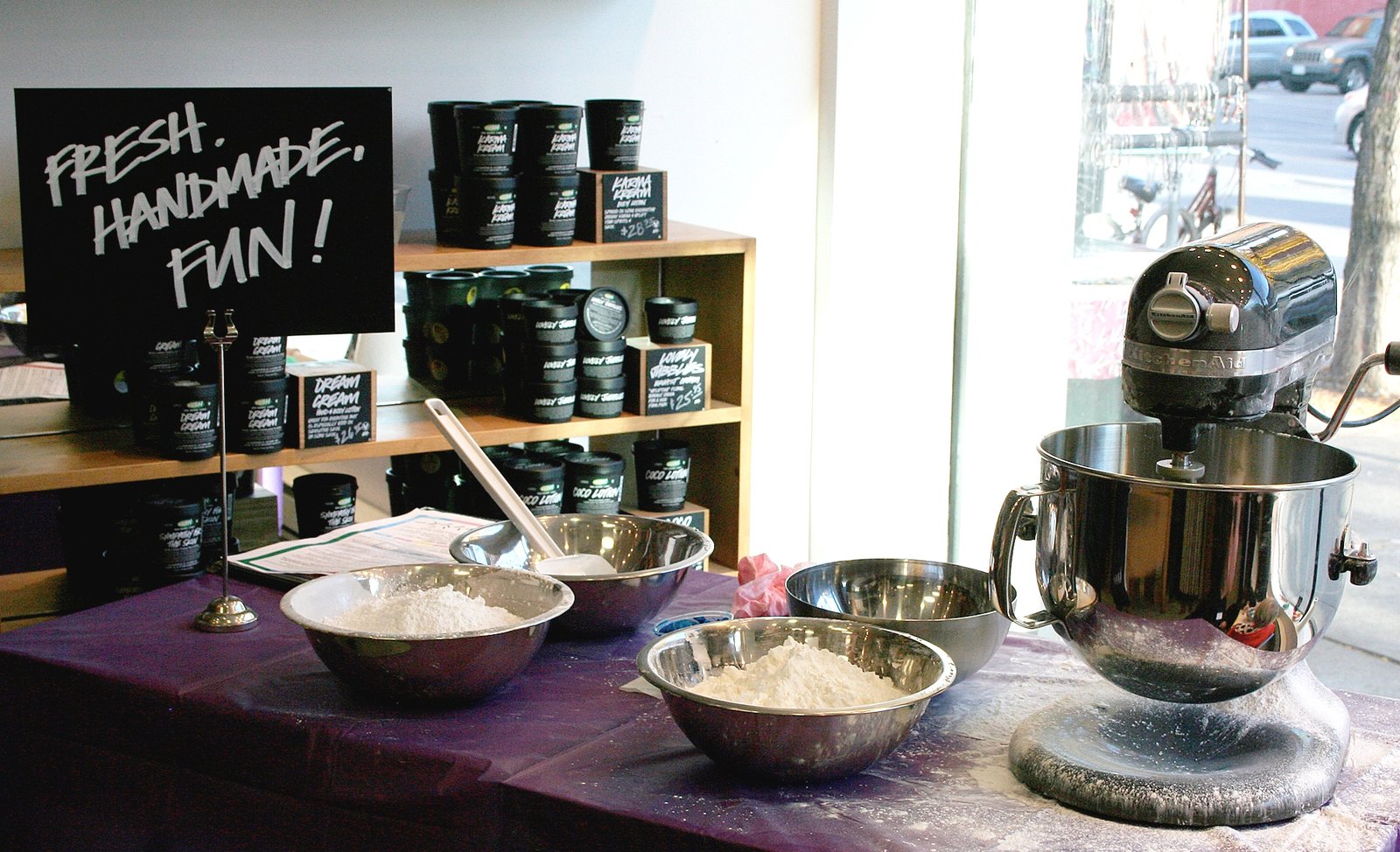 Lush Cosmetics Fall Event, Making soap at Lush Cosmetics store in Toronto